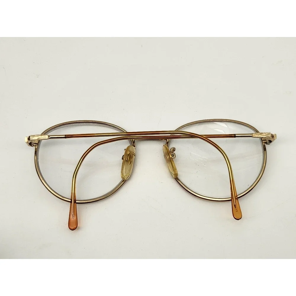 Gold Jordache Vintage Glasses Frames Eyeglasses Nerdy Retro Girly 52-18